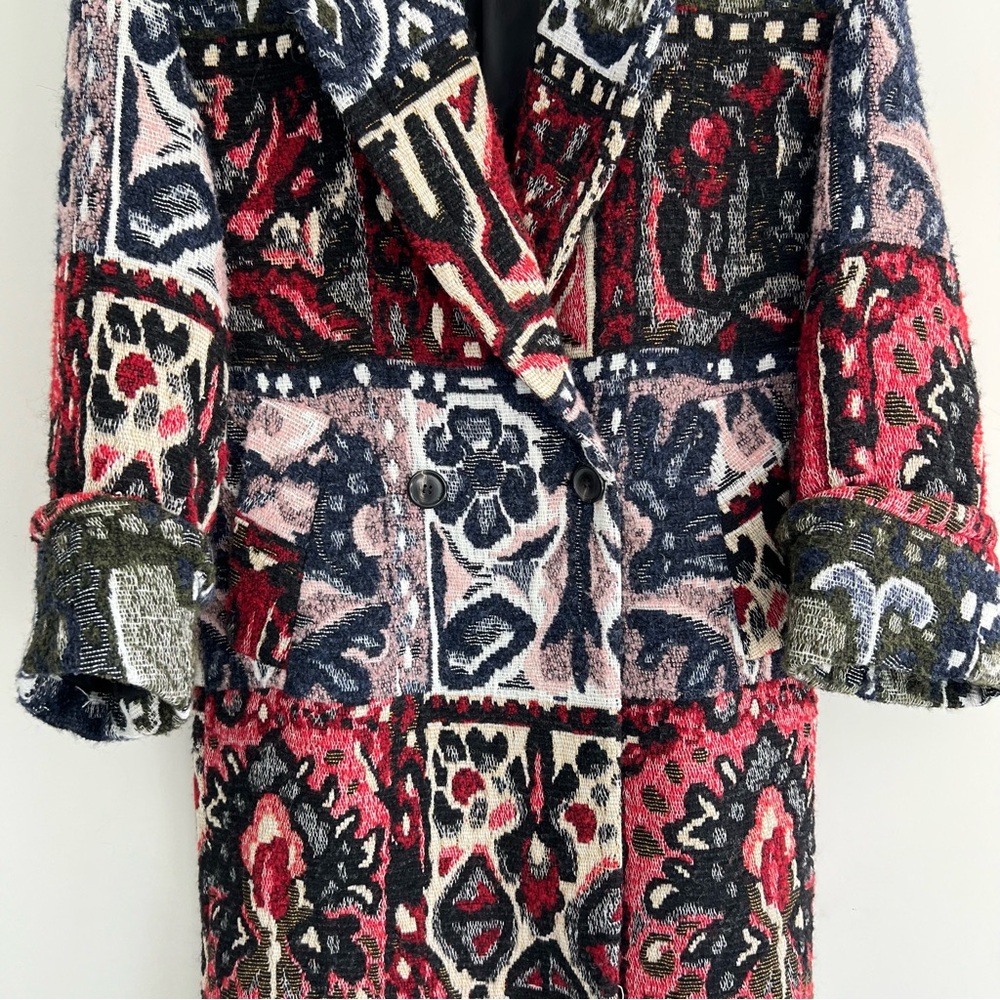 Zara Multicolor Patterned Coat - image 5